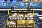 プロ野球100人分の1位スピードボール部門2022
