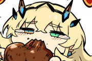 【FGO】肉にかぶりつくバゲ子！！　骨付き肉美味そう！