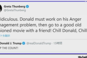 【皮肉】グレタさん「落ち着け ドナルド」 トランプ大統領のツイートに