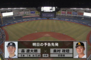 本日の唯一の試合、予告先発ロッテ森vsソフトバンク奥村←これ