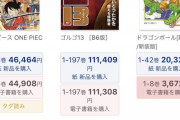 漫画の単行本　売れたランキング　1位ワンピース4億7000万　3位ドラゴンボール2億5000万