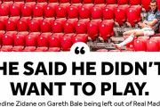 ◆悲報◆ジダン「ベイルは負傷していない、プレーしたくないと言ったんだ」帯同せず