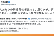 河野太郎氏「反ワクチンデマに惑わされず、三回目まではしっかり接種しましょう」