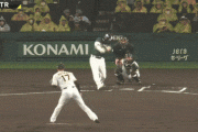 阪神・ノイジーが神キャッチ　雨で打球見失うポーズもミラクル回転捕球