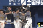 阪神サンズ、喜びすぎてハイタッチしまくるwwwwww