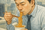 昼飯に職場でカップ麺食ってる奴いるか？ あれほんと非常識だからな 臭いが充満するししばらく消えないからな？