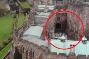 【動画】城の上にドローンを飛ばして撮影していたところ・・・霊のようなものが映っていた！？( ﾟДﾟ)