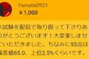 共通テストを終えたぺこしゅばに作成者さんからスパチャとデータの報告が