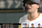 吉川尚輝、へばってる根尾の初球を狙い打ち！