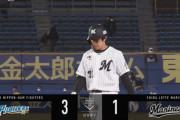 4月22日　ロッテ１－３日本ハム　初回先制許し、安田の一打ですぐさま追いつくもその後も失点許し敗戦…連勝は6でストップ