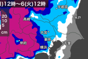 関東､5日午後から大雪らしい 東京23区も積雪予想 国交省｢不要不急の外出控えて｣
