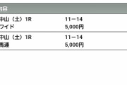 【競馬】中山1レース （善臣、勝春が人気）