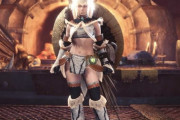 モンハンの女ハンターさん、お化粧して髪型オシャレして太ももと脇を守らない防具を着て狩りへ