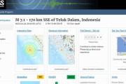 【USGS】インドネシア付近で「M7.1」の大地震が発生