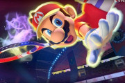 マリオ｢ｲﾔｯﾌｰ!!(なんで俺テニスしてるんだろ…)｣