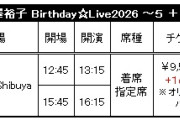 「中澤裕子 Birthday☆Live 2026 ～５ ＋ ３～」FC先行受付のお知らせ