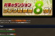 【パズドラ速報】またしても不具合発生、予定されていたランク経験値8倍イベントが実施されていない模様