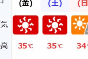 週間天気が見れたんだけど 6日以外全部トルネードマークだったわ(画像)