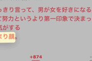 【悲報】ガルちゃん民「男が女を好きになるかどうかは第一印象で決まってる。つまり顔。」←これマジ？ｗｗｗｗ