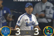 ベイスターズ 3－3 スワローズ　延長12回引き分け
