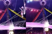 【動画】中国のサーカスで事故。演者が空中ブランコで重傷を負ってしまう。