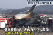 旅客機が着陸失敗・炎上…47人の死亡確認　韓国南部・務安