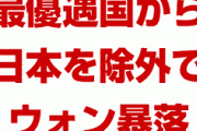 【速報】韓国ウォン暴落が再開か！　日本を最優遇国から除外し自ら崩壊のトリガーを引く！　終わったな…
