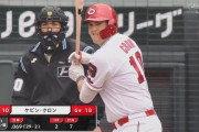 広島ケビン・クロン.063（32-2）2本7打点、13三振、出塁率.162 OPS.412