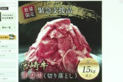 【一方的に通告】ふるさと納税返礼品　宮崎牛1.5kg→500g　８割１万人が返金を選択ｗｗｗｗｗｗｗｗ