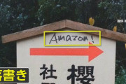 【悲報】神社に「Amazon」・・・落書きの無職（34）逮捕