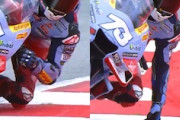 【動画】カーブ中にイン側の手で縁石の状態を確認するMotoGPライダー。