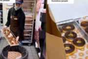 売れ残って破棄予定のドーナツをホームレスに配った少年　映像が拡散し解雇されるもネットで賛否