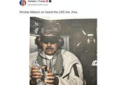 トランプ大統領、ＳＮＳで拘束したマドゥロ大統領の写真を公表…上下灰色のジャージー・ヘッドホンと目隠し