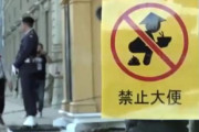 中国人観光客が韓国の街中で大便