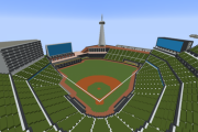 マイクラでメジャー風野球場作ったから見てや