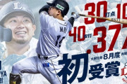 【西武】8月の月間MVPで森が初受賞！！