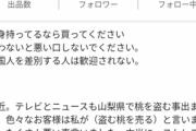 メルカリで桃を大量に販売してた外国人、心無い誹謗中傷に涙  6/21