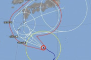 【悲報】台風14号、九州、関西、関東直撃の日本列島横断へ。風速は55mに