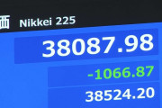 【速報】日経平均株価が一時1000円超値下がり
