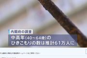 【画像あり】４０～６４歳の引きこもりが６１万人もいるらしい【内閣府調べ】