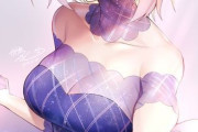 【FGO】デュナータイム衣装のマシュイラスト！！　紫ドレスたまらん/////