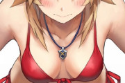 【FGO】水着のモーさんイラスト！！　赤いビキニが似合います！！