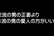 「2流の男の正妻より1流の男の愛人のほうがいい」