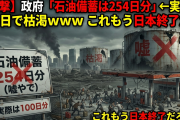 【衝撃】政府「石油備蓄は254日分ある（嘘やで）」←実際は100日で枯渇することが判明… これもう日本終了だろ