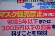 【悲報】転売ヤー、マスクが売り捌けず咽び泣く