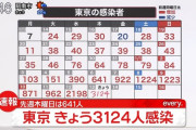 【悲報】東京+3124