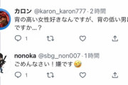 【悲報】低身長男性さん、Twitterで高身長女性にアタックするもボコボコにされてしまう