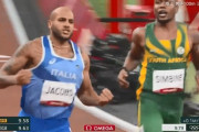 イタリアのジェイコブズが９秒８０で陸上男子１００Ｍ金メダル獲得