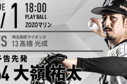一軍試合実況　9月1日18:00～ ロッテ－西武 (先発 大嶺×髙橋光)