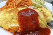 新橋の立ち食い洋食店→こんなオムライスがなんと1000円